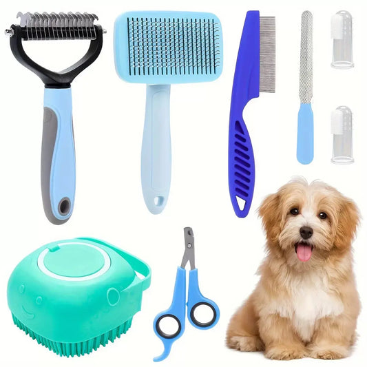 Set de artículos de aseo para mascotas (8 piezas)