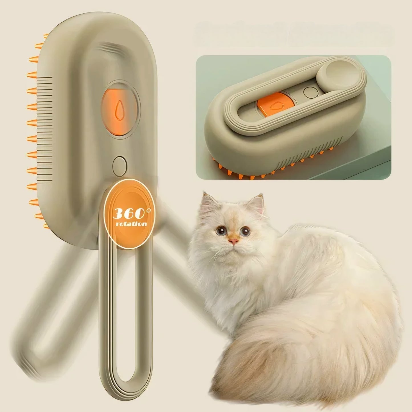 Cepillo de vapor 3 en 1 para gatos y perros