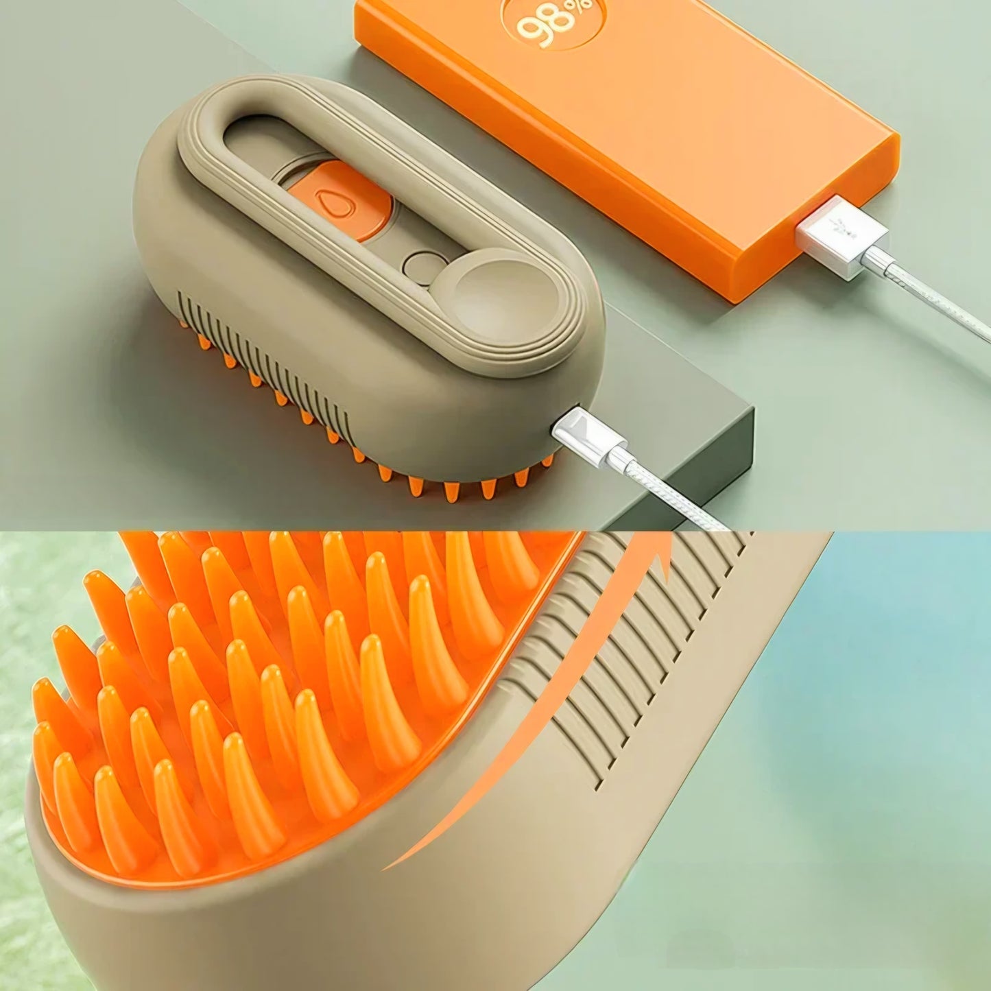 Cepillo de vapor 3 en 1 para gatos y perros