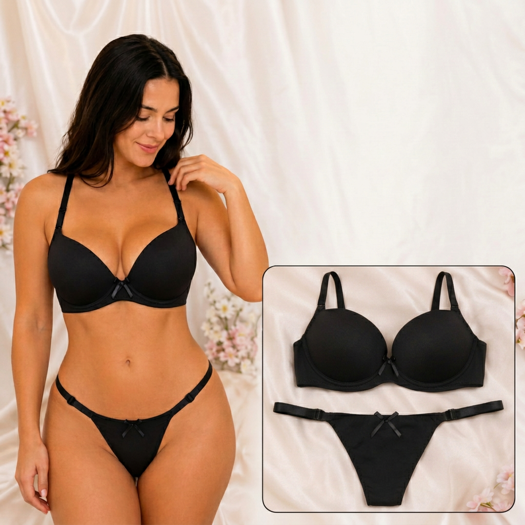 Conjunto negro con recuadro más grande