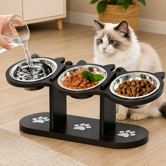 Comedero Elevado Ajustable para Gatos y Perros Pequeños 🐾