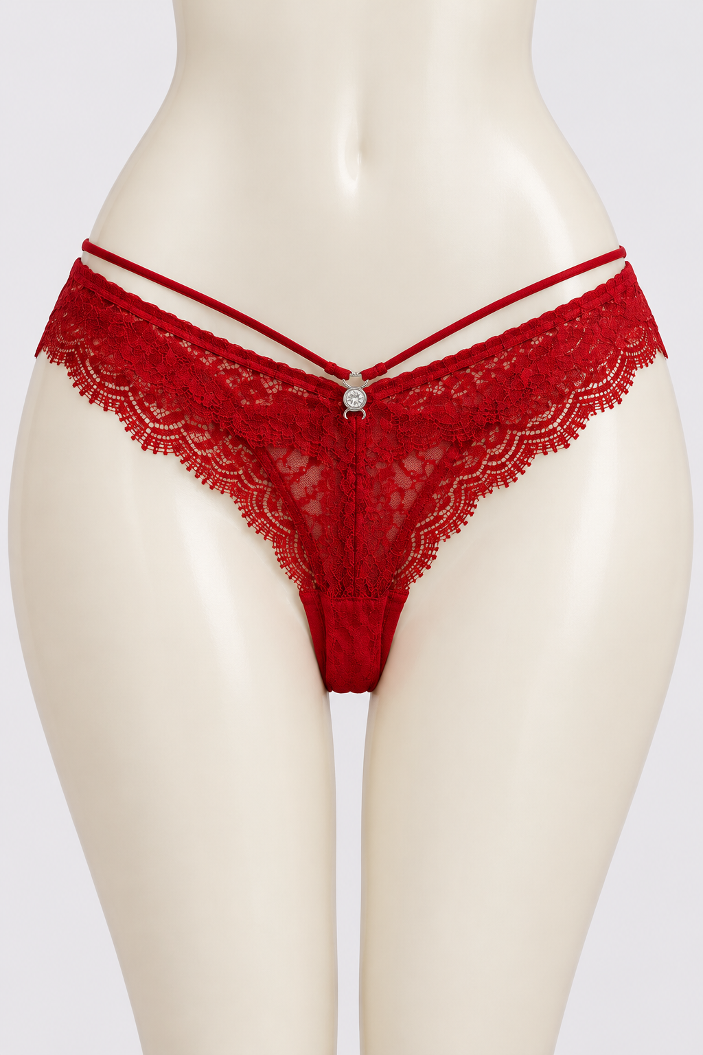 Prenda roja en maniquí caderón