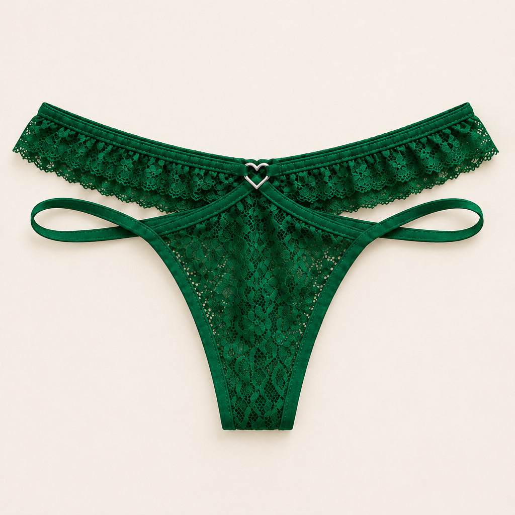 Prenda verde de encaje