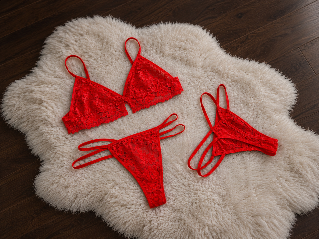 Conjunto bralette encaje colaless doble tira.