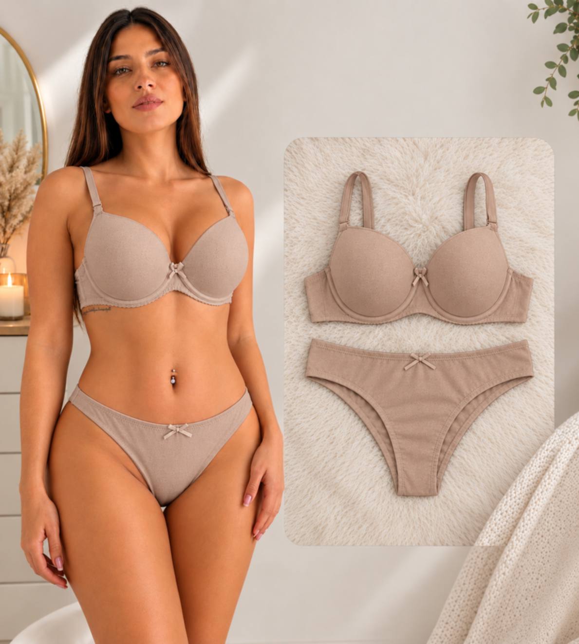 Conjunto de lycra con bikini copa B