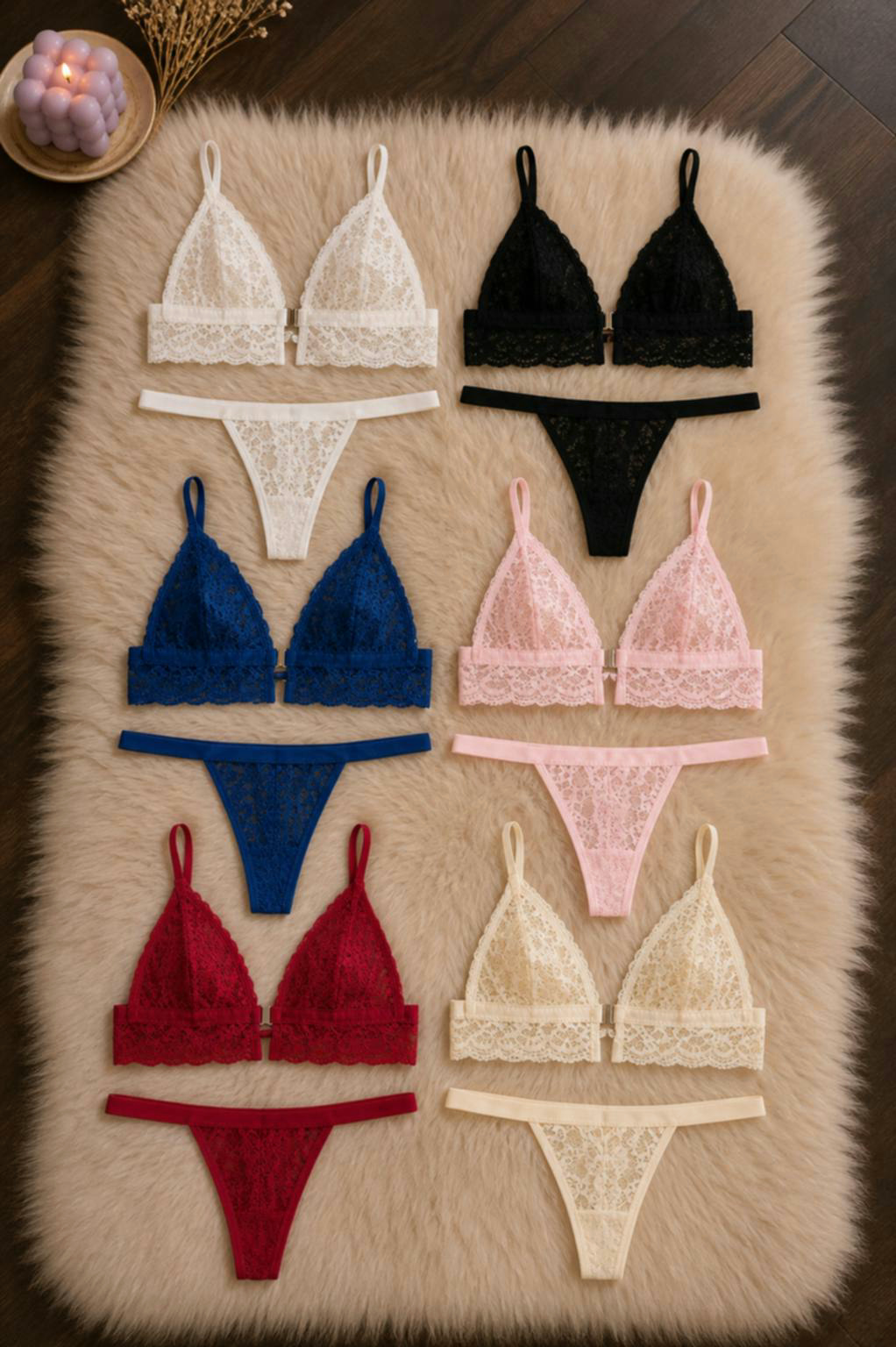 Conjunto bralette prendido adelante